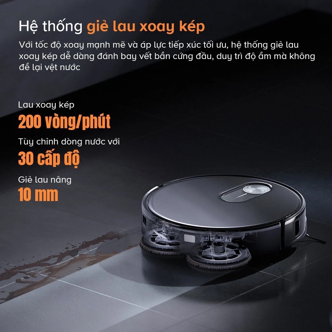 Roborock Q Revo Slim giẻ lau xoay kép