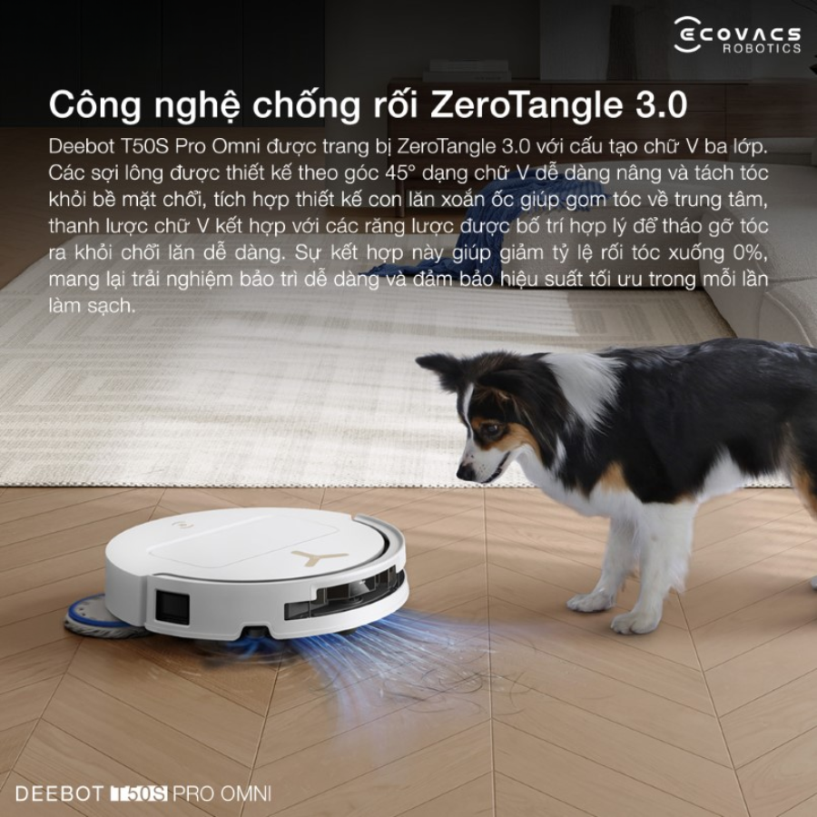 Ecovacs Deebot T50S Pro Omni công nghệ chống rối