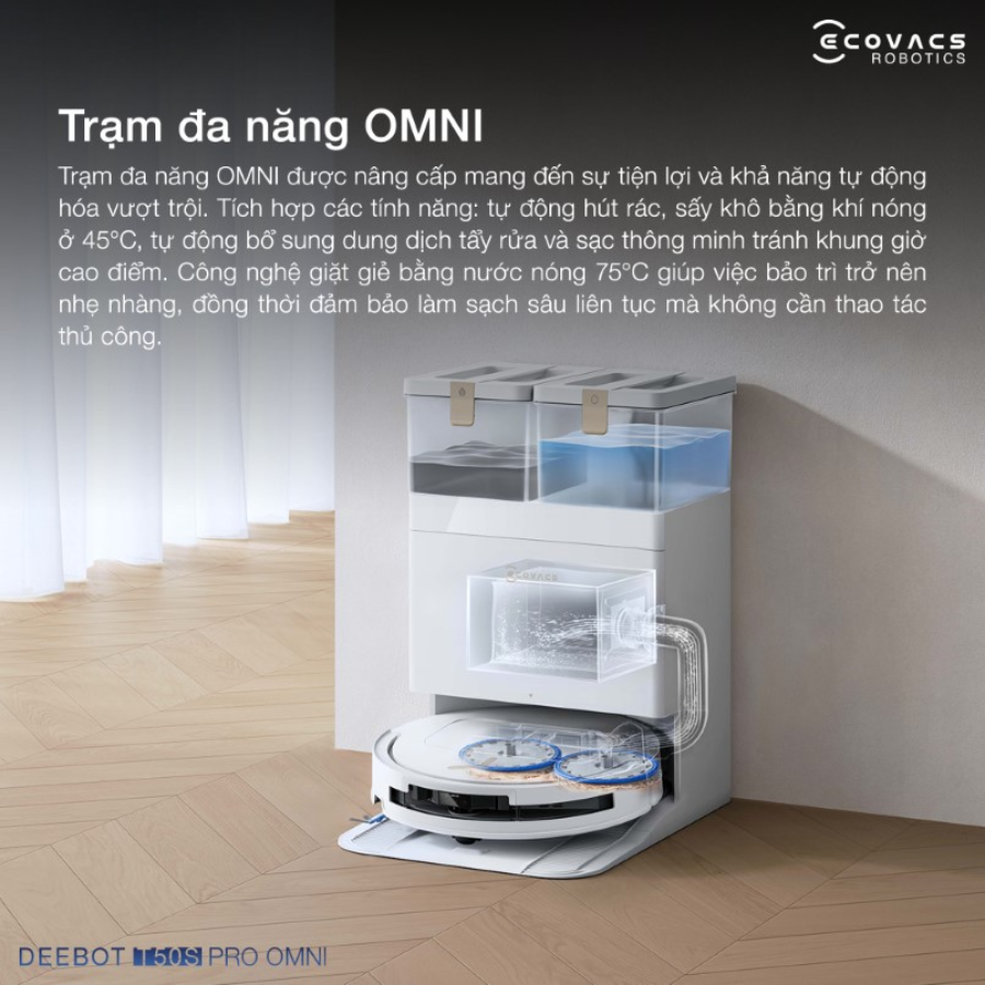 Ecovacs Deebot T50S Pro Omni trạm sạc đa năng
