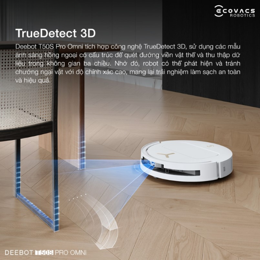 Robot hút bụi Ecovacs Deebot T50S Pro Omni - Bản Quốc Tế Ecovacs Deebot T50S Pro Omni True Deboot 3D