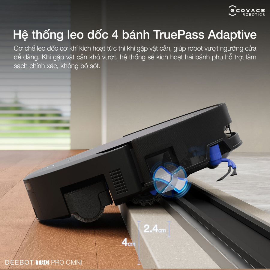 Ecovacs Deebot T90 Pro Omni Auto Water Kit hệ thống leo dốc