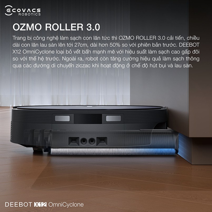 Ecovacs Deebot X12 OmniCyclone OZMO Roller 3.0