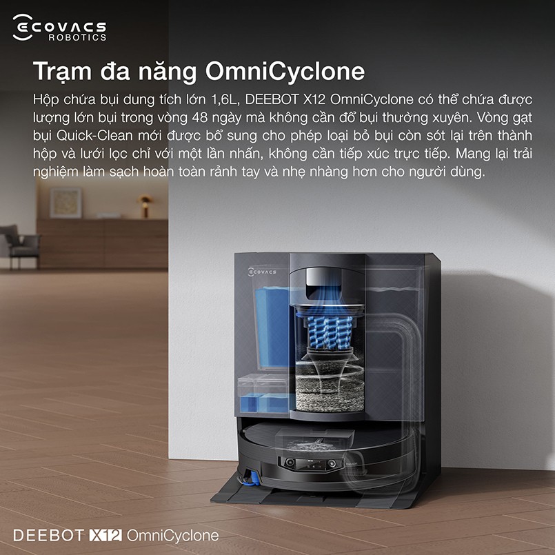 Ecovacs Deebot X12 OmniCyclone trạm sạc