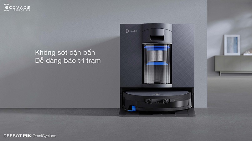 Ecovacs Deebot X12 OmniCyclone không sót cặn bẩn