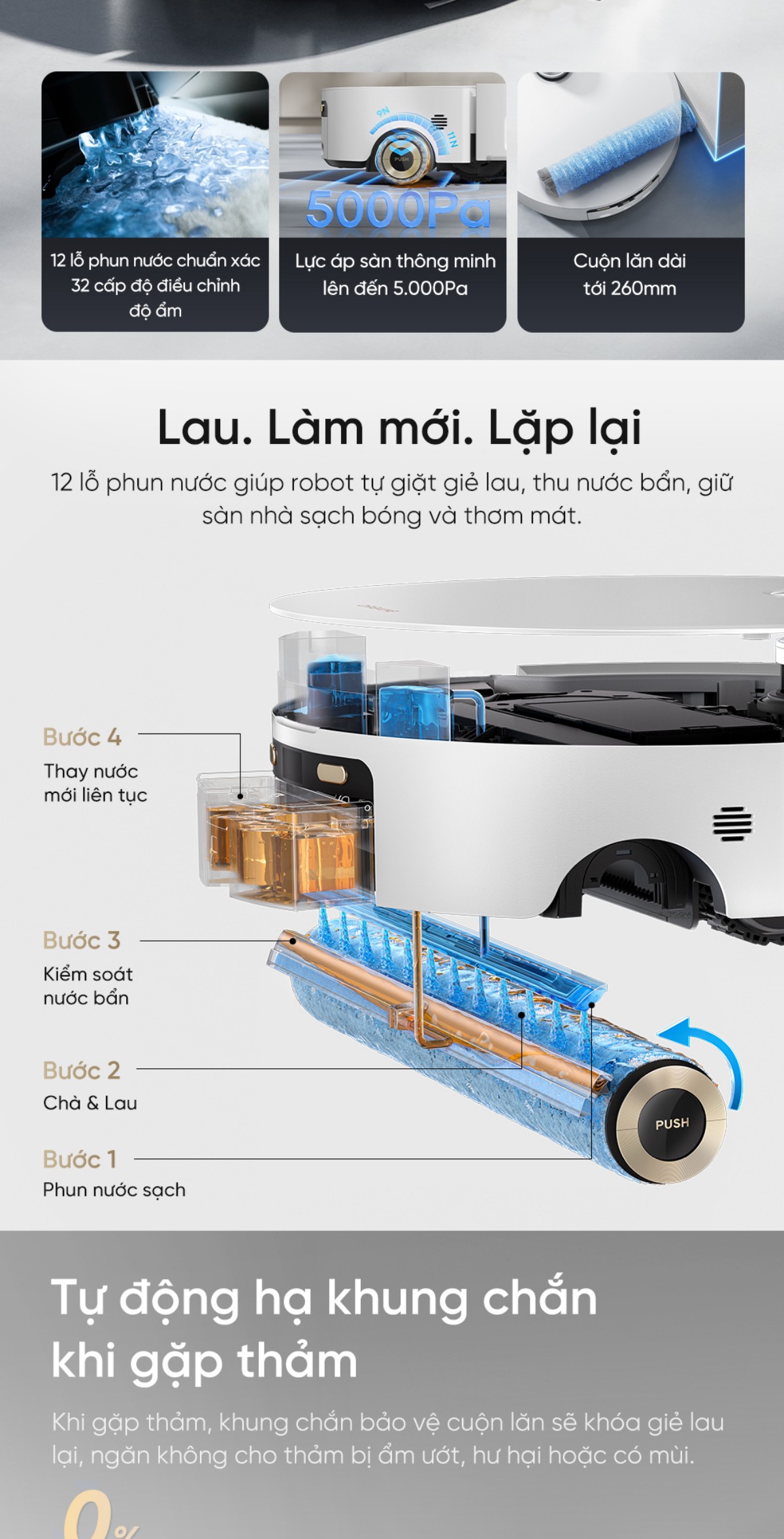 Dreame Aqua 10 Roller 2026 cơ chế lau hiệu quả