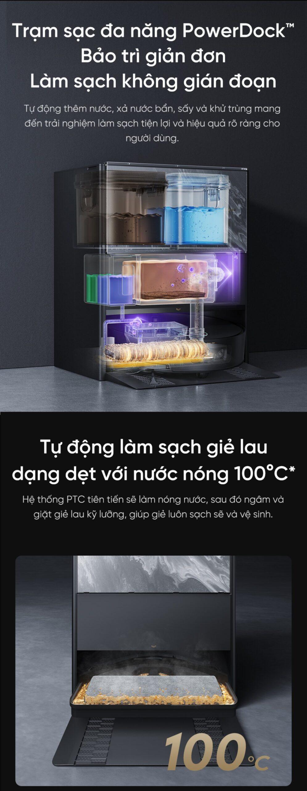 Dreame Aqua 10 Pro Track tự động làm sạch giẻ lau