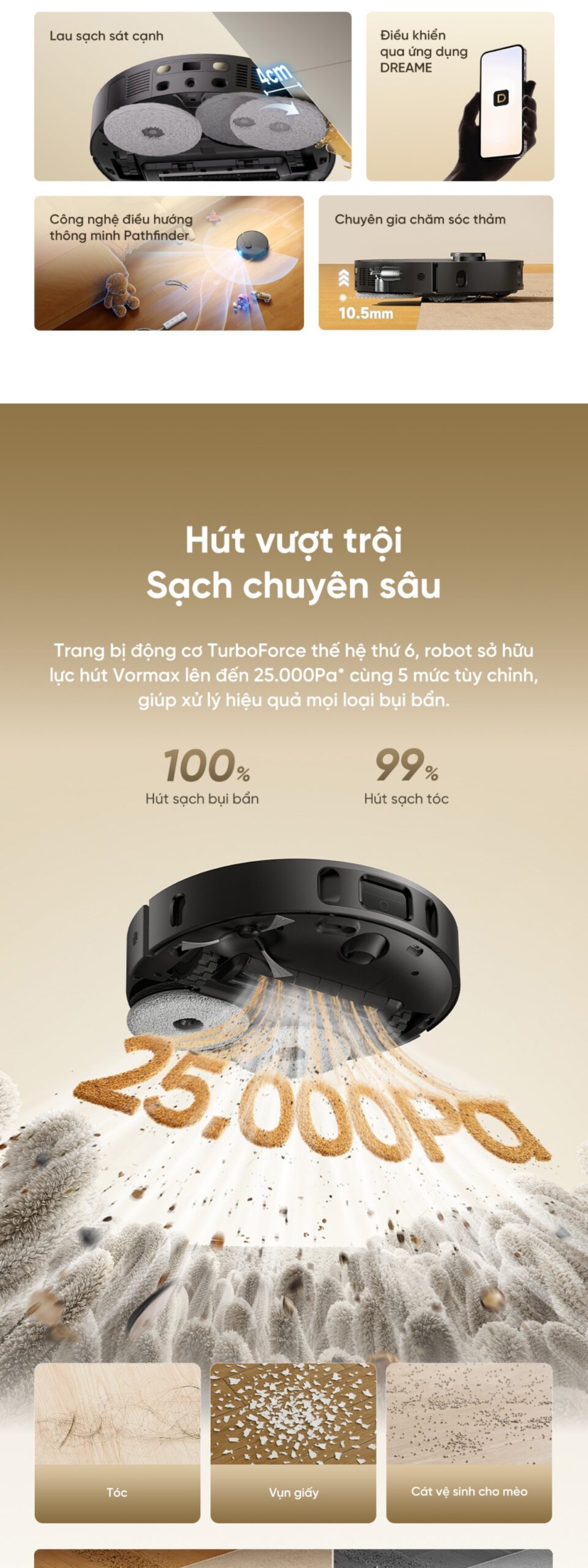 Dreame D30 Ultra lực hút vượt trội