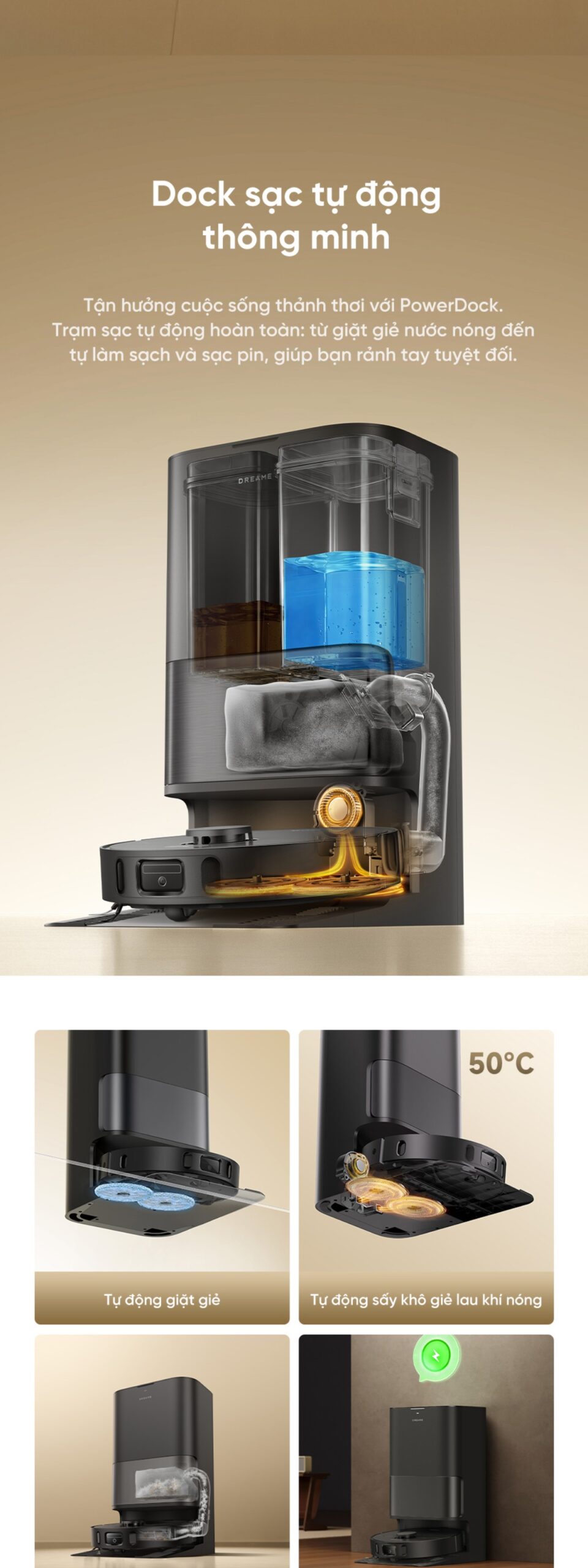 Dreame D30 Ultra trạm sạc tự động làm sạch