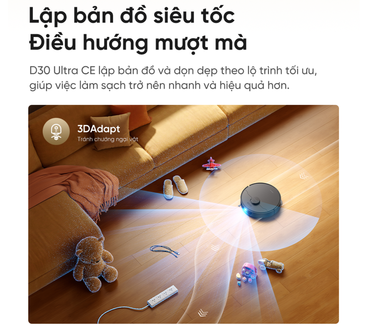 Dreame D30 Ultra CE lập bản đồ siêu tốc