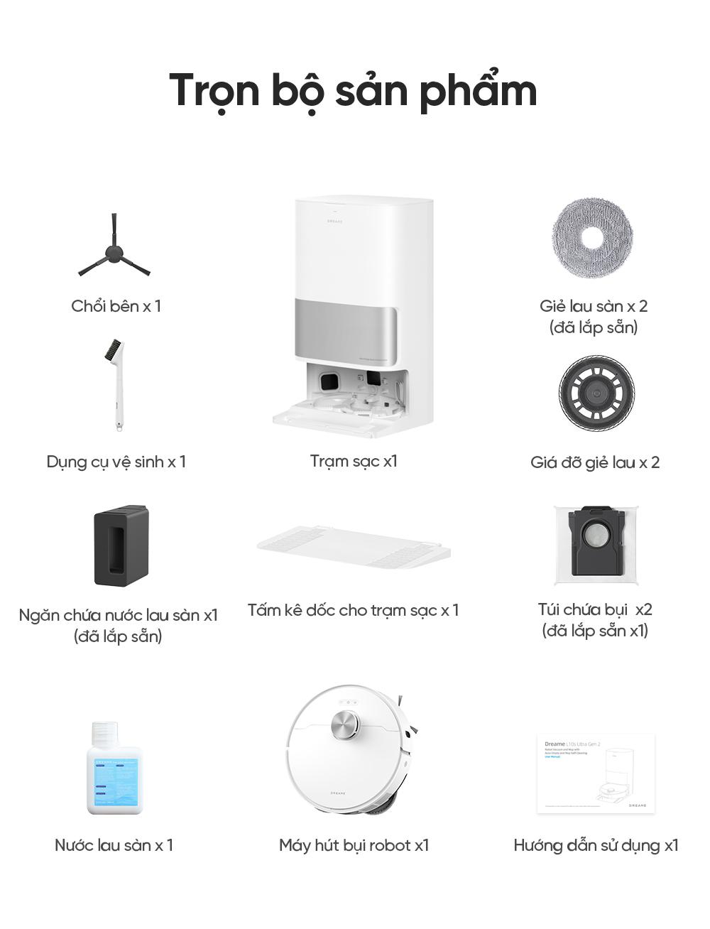 Dreame L10s Ultra Gen 2 trọn bộ sản phẩm
