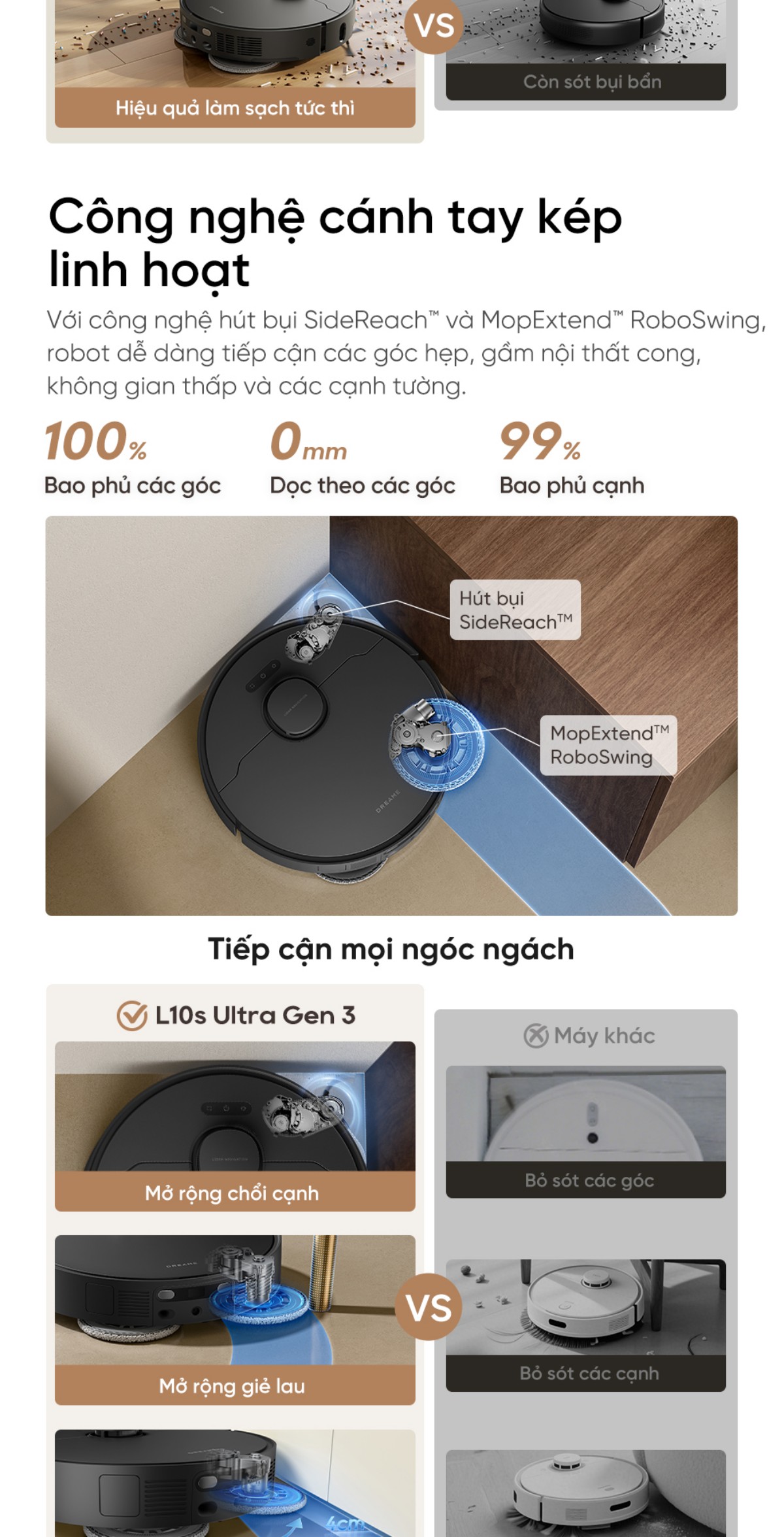 Dreame L10S Ultra Gen 3 công nghệ cánh tay kép