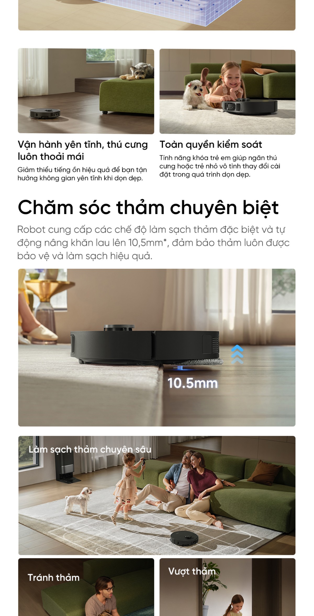 Dreame L10S Ultra Gen 3 chăm sóc thảm chuyên biệt