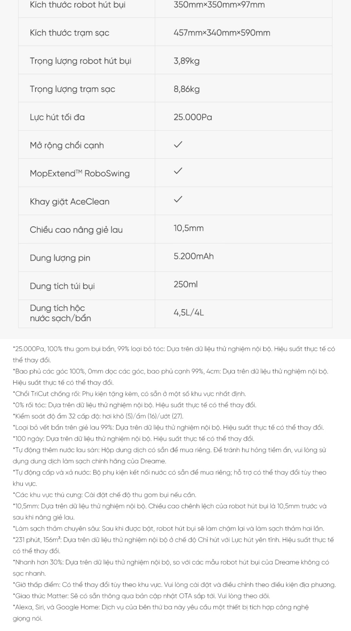 Dreame L10S Ultra Gen 3 thông số kỹ thuật