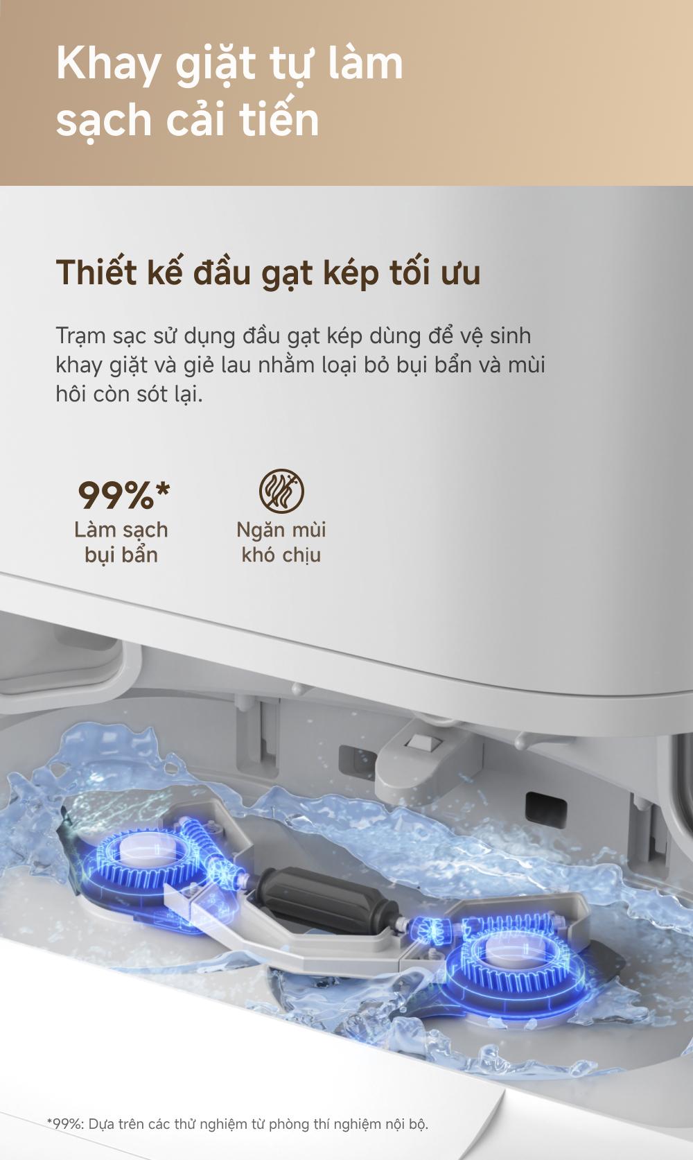 Dreame L30s Ultra thiết kế đầu gạt kép