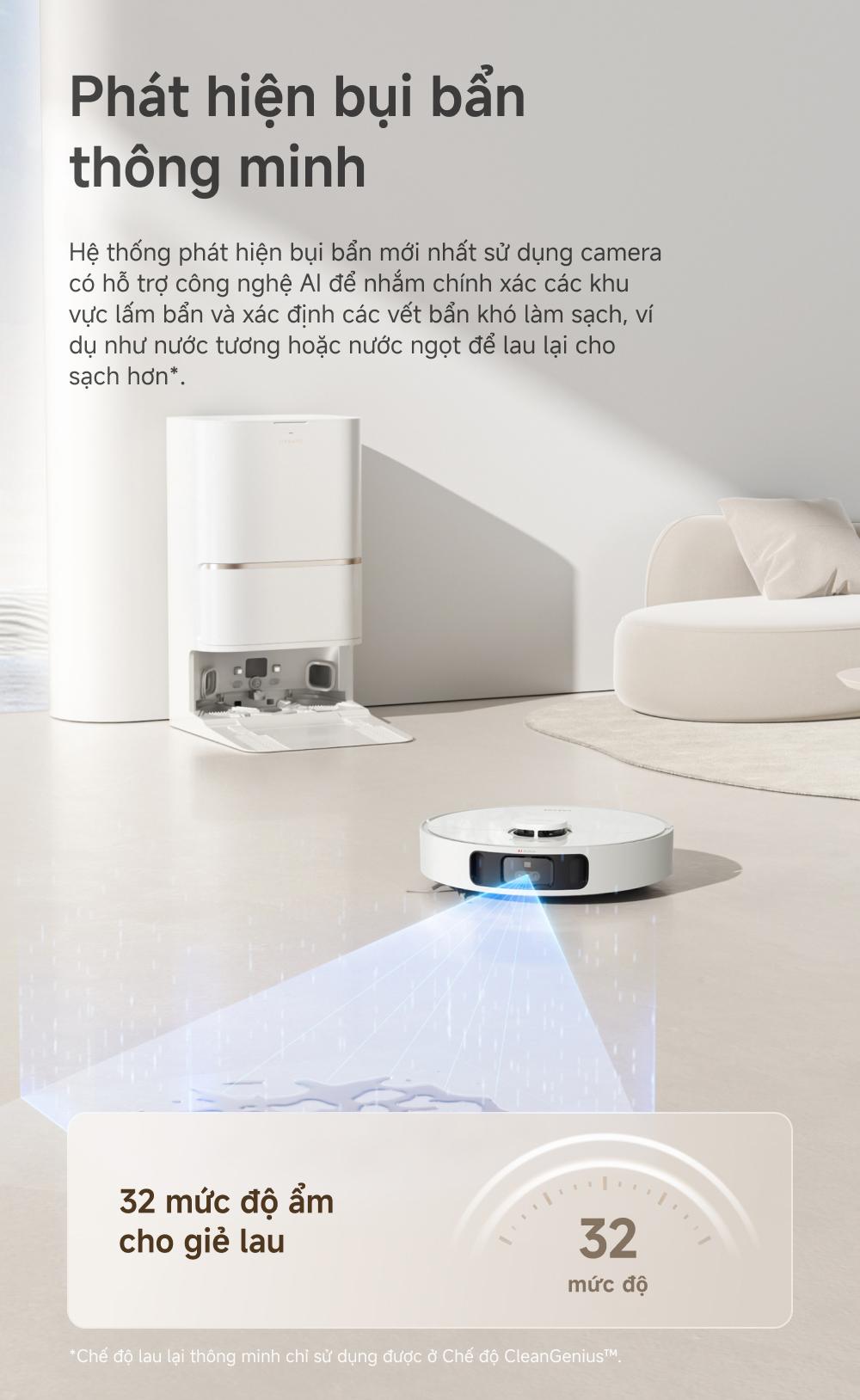 Dreame L30s Ultra phát hiện bụi bẩn thông minh