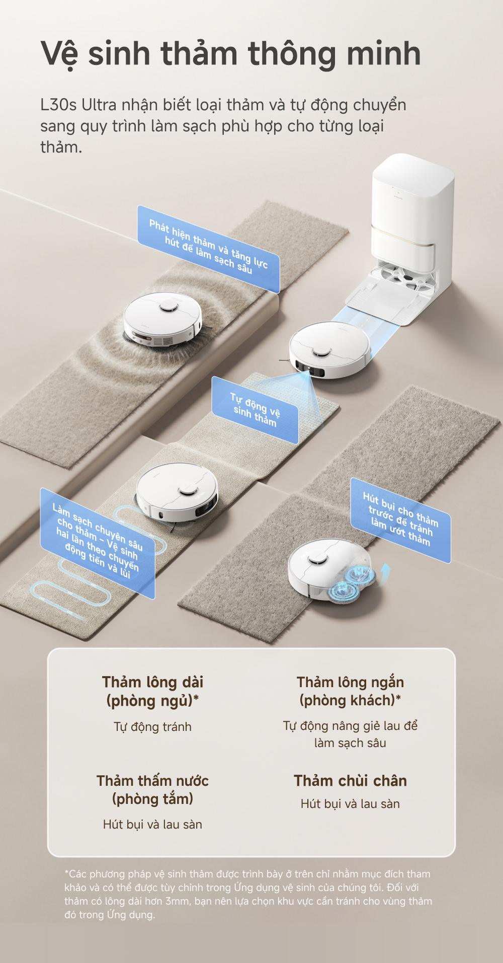Dreame L30s Ultra vệ sinh thảm thông minh