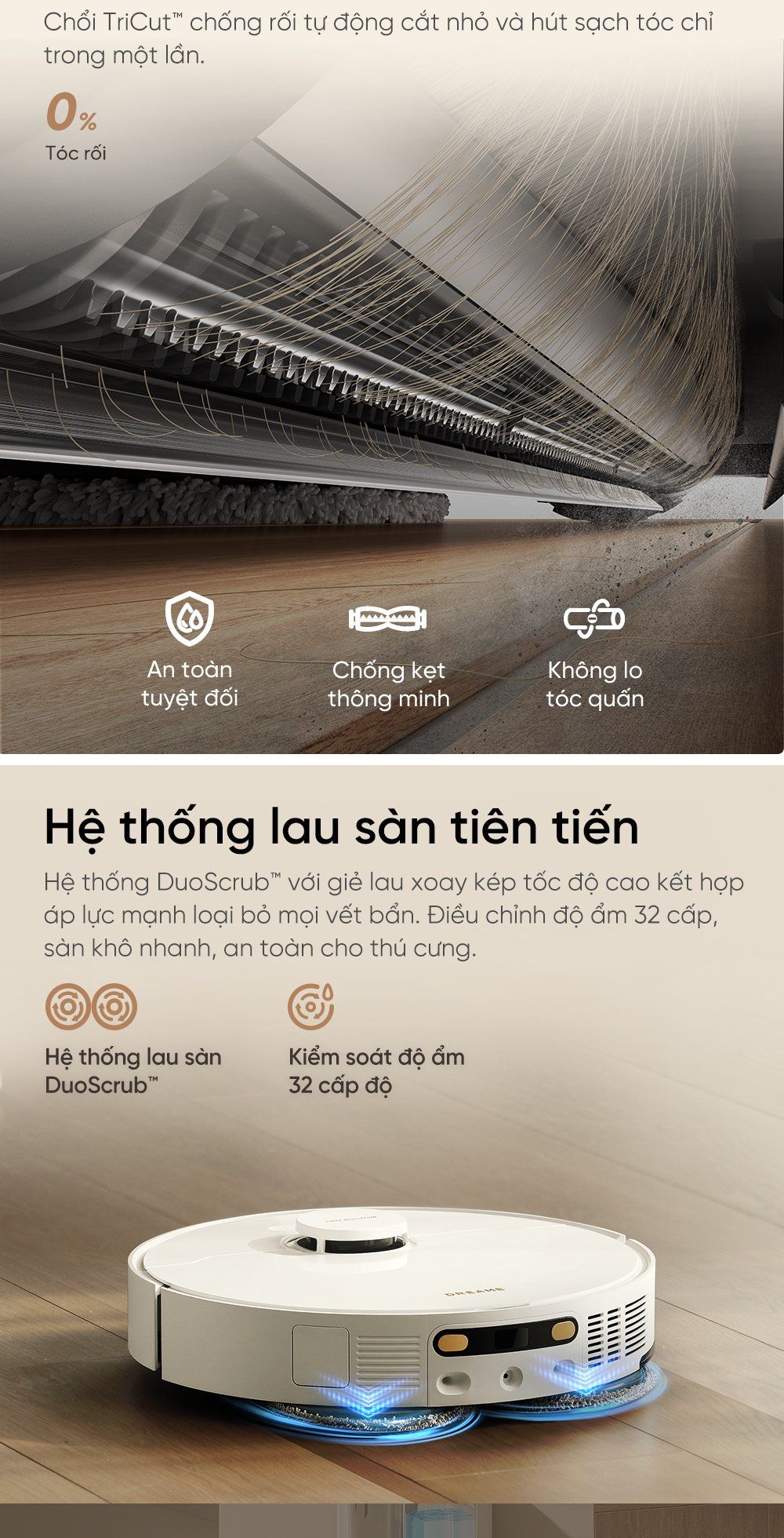 Dreame L50 Ultra CE hệ thống lau sàn tiên tiến