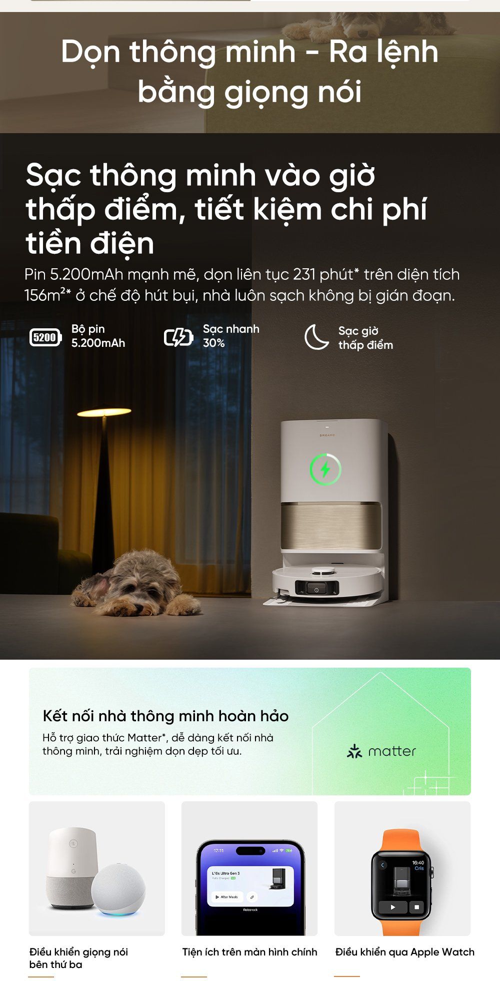 Dreame L50 Ultra CE yên tĩnh vào ban đêm