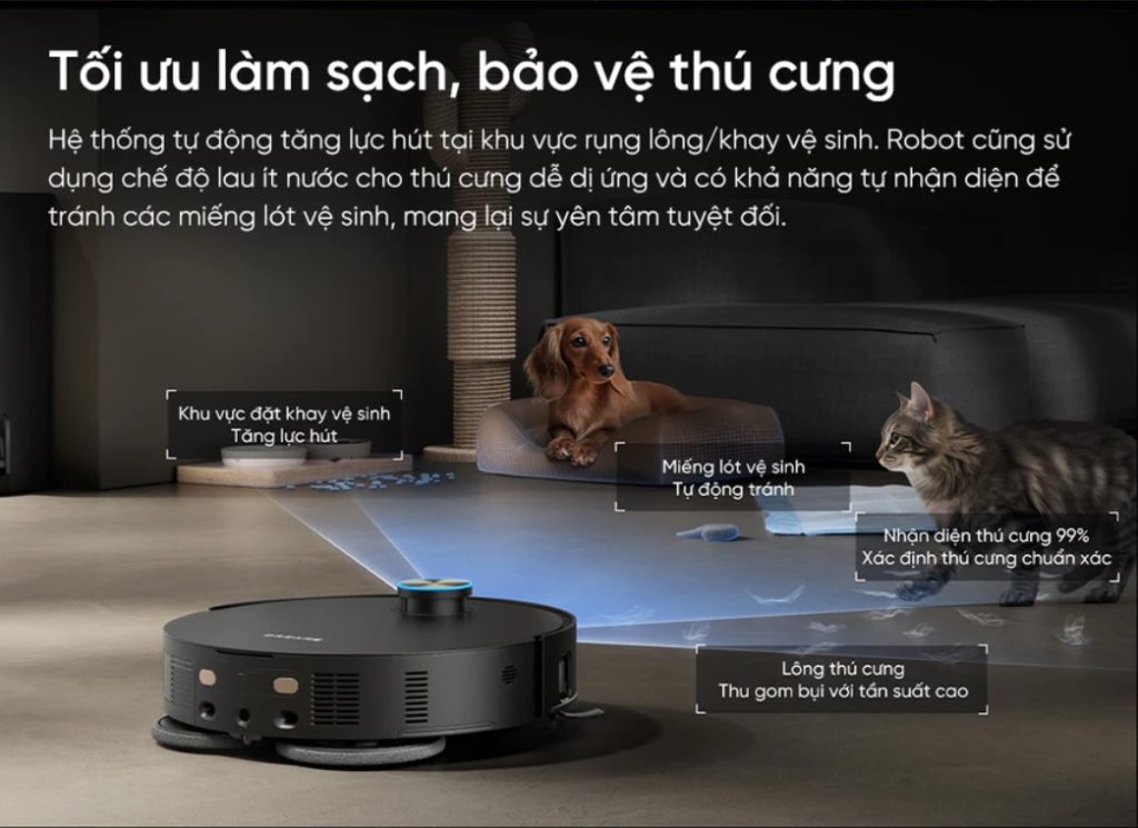 Dreame X50 Pro Ultra an toàn với thú cưng
