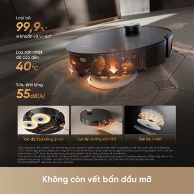 Dreame X60 Master không cặn vết bẩn dầu mỡ