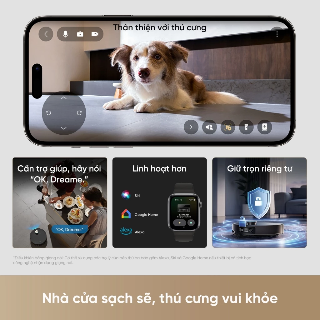 Dreame X60 Master thân thiện với thú cưng