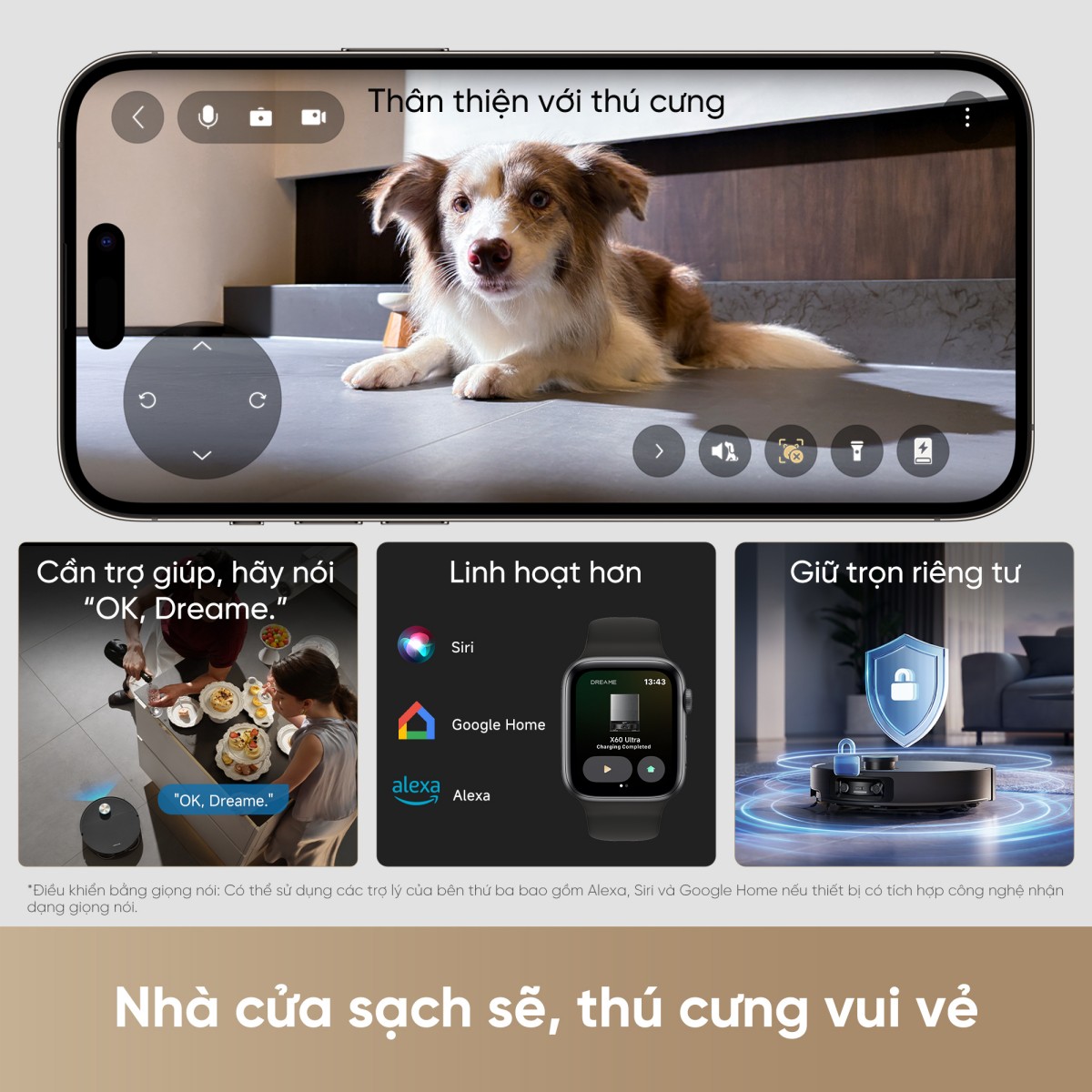 Dreame X60 Ultra thân thiện với thú cưng