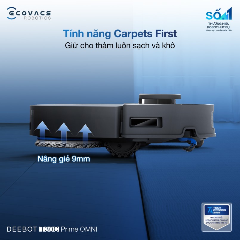 Ecovacs Deebot T30C Prime Omni Ecovacs Deebot T30C Prime Omni tính năng vệ sinh thảm