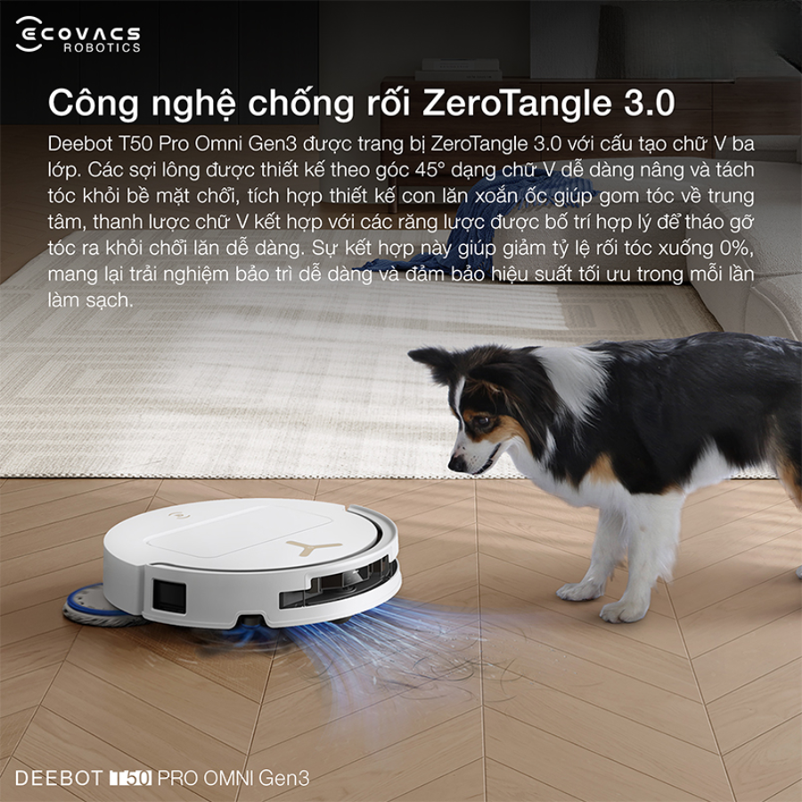 Ecovacs Deebot T50 Pro Omni Gen 3 công nghệ chống rối