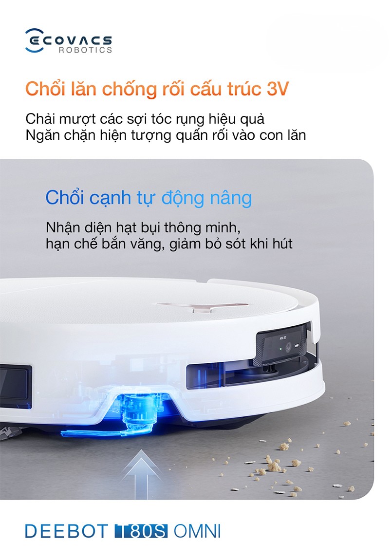 Ecovacs Deebot T80S Omni chổi canh tự động nâng