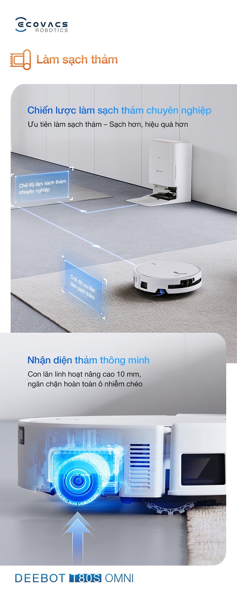Ecovacs Deebot T80S Omni điều hướng