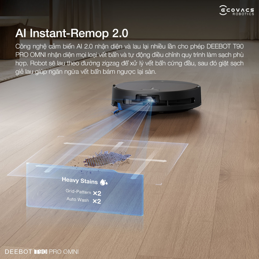 Ecovacs Deebot T90 Pro Omni AI Instant-Remop 2.0