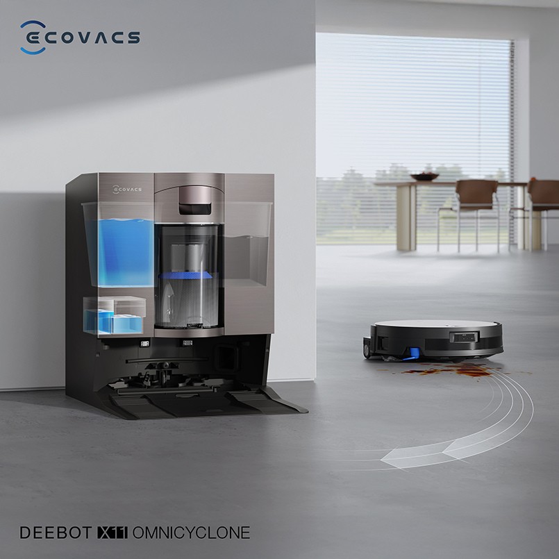 Ecovacs Deebot X11 OmniCyclone dock sạc làm sạch