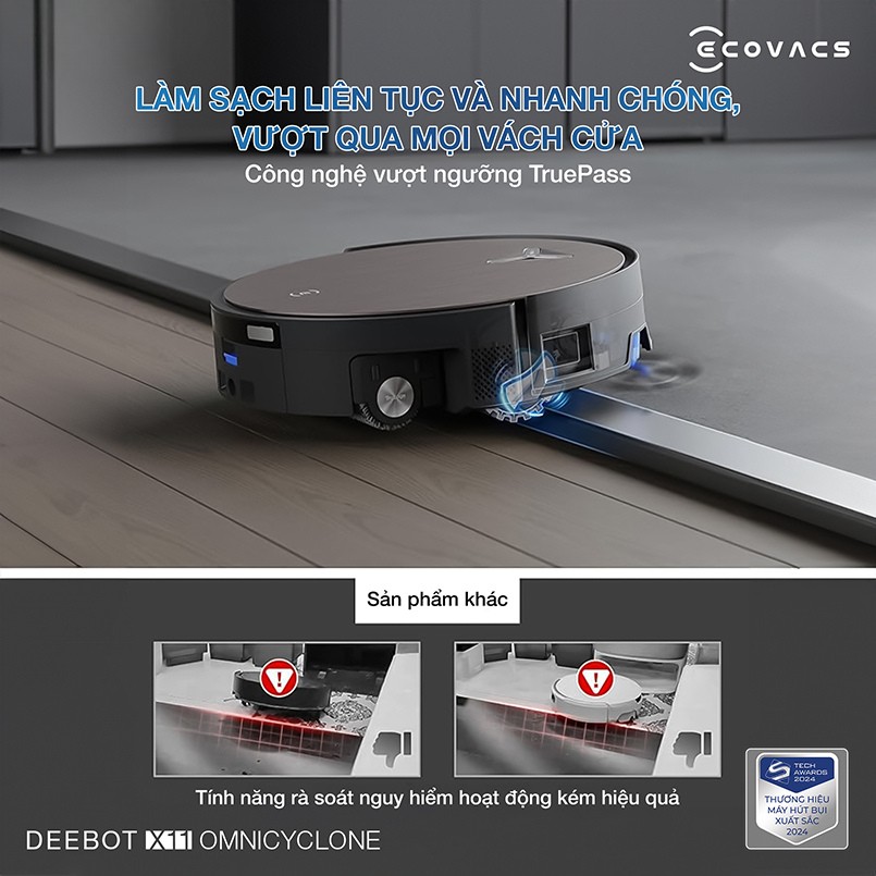 Ecovacs Deebot X11 OmniCyclone vượt ngưỡng bậc cao