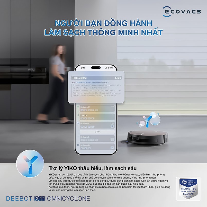 Ecovacs Deebot X11 OmniCyclone điều khiển qua App