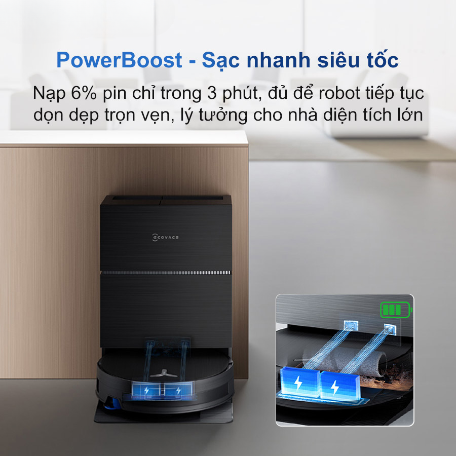Ecovacs Deebot X11 Pro Omni sạc nhanh siêu tốc