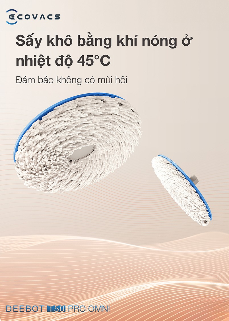 Ecovacs T50 Pro Omni Auto Water Kit giặt sấy nước nóng
