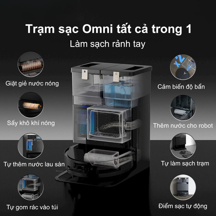 Ecovacs X8 Pro Omni trạm sạc Omni