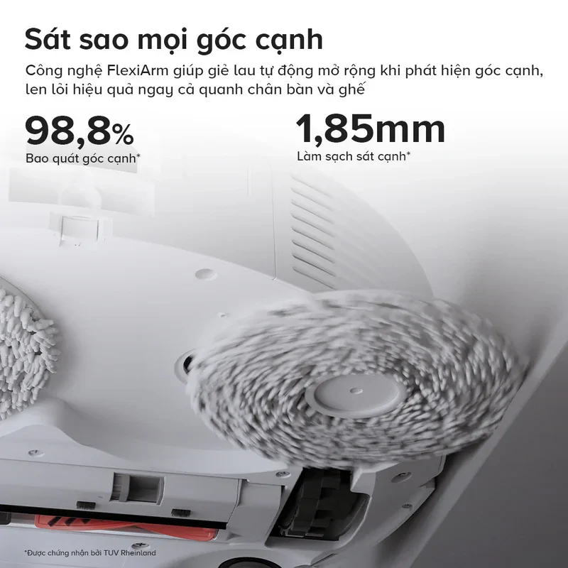 Roborock Q Revo C Pro làm sạch mọi góc cạnh