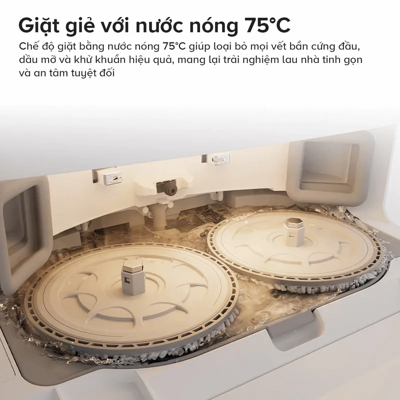 Roborock Q Revo C Pro giặt giẻ bằng nước nóng