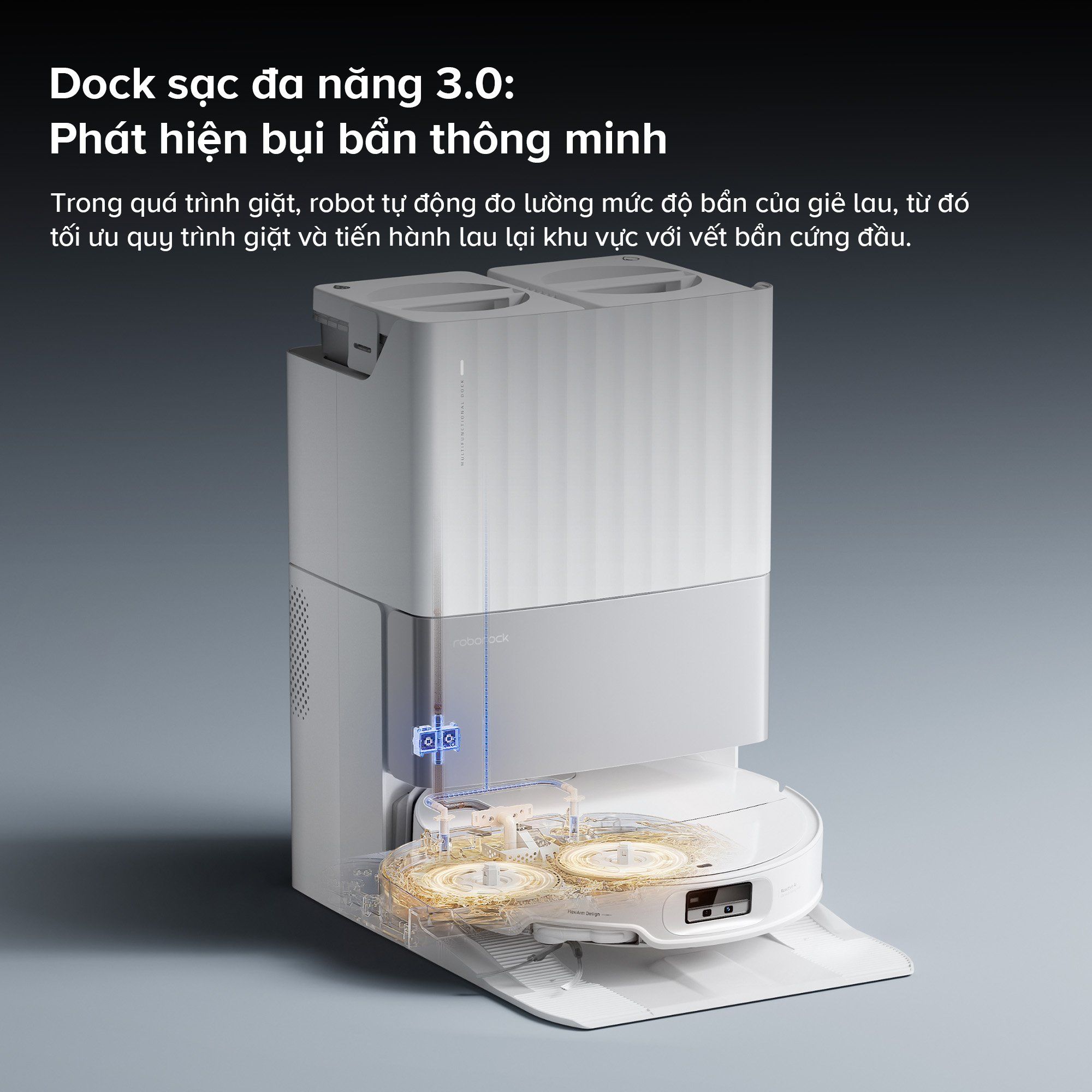 Roborock Q Revo EdgeT dock sạc đa năng
