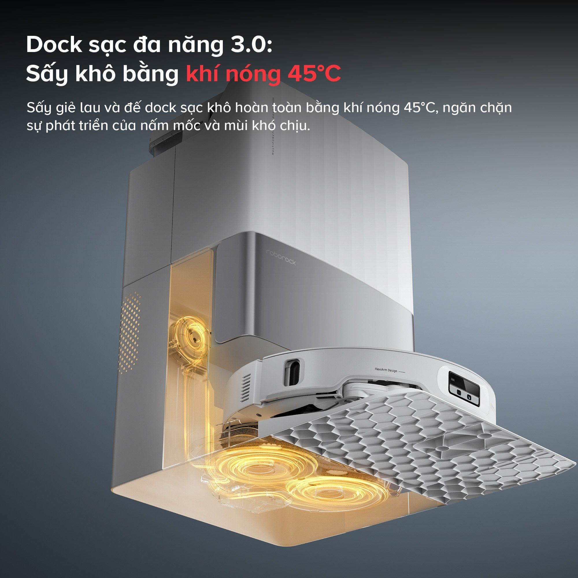 Roborock Q Revo EdgeT dock sạc đa năng
