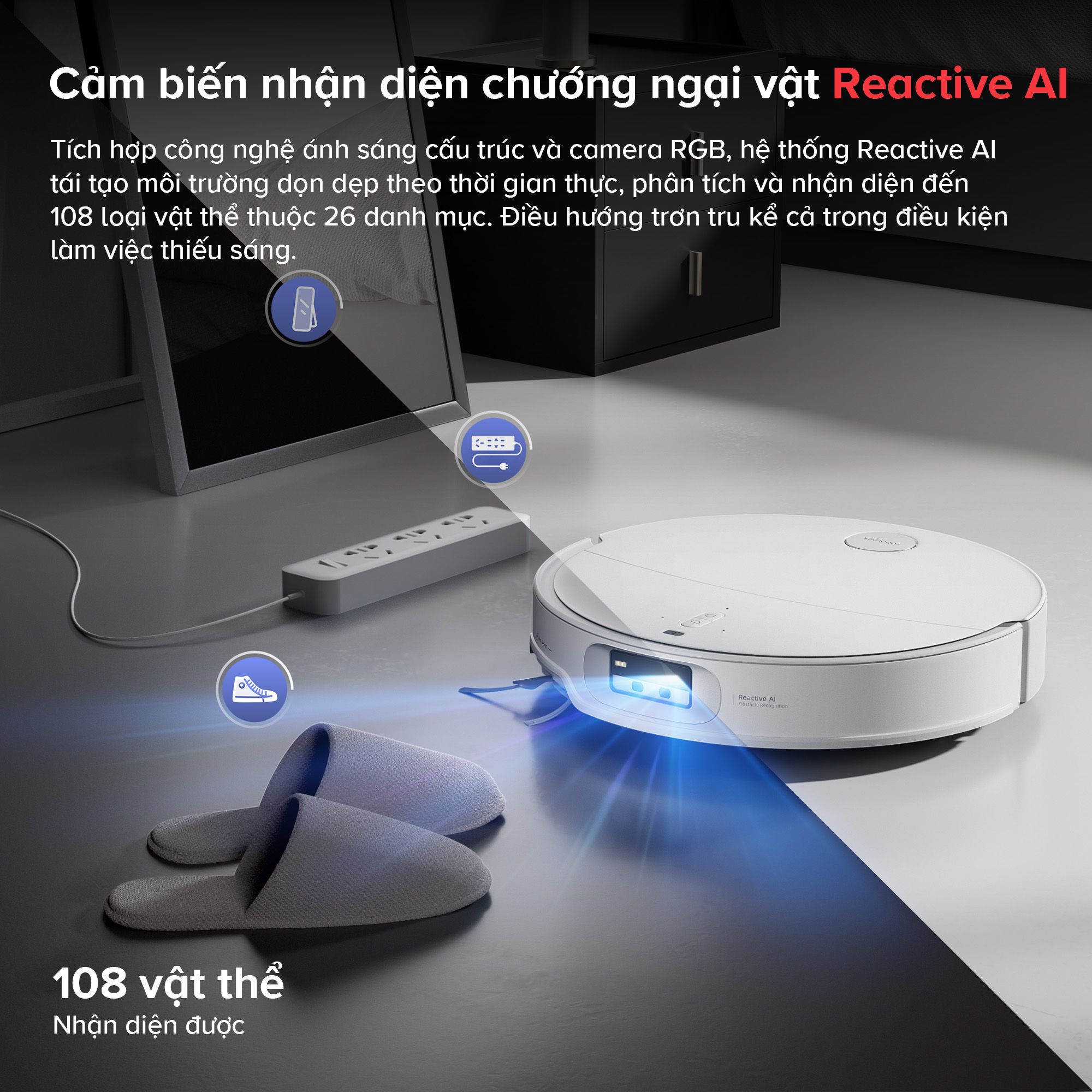 Roborock Q Revo EdgeT nhận diện chướng ngại