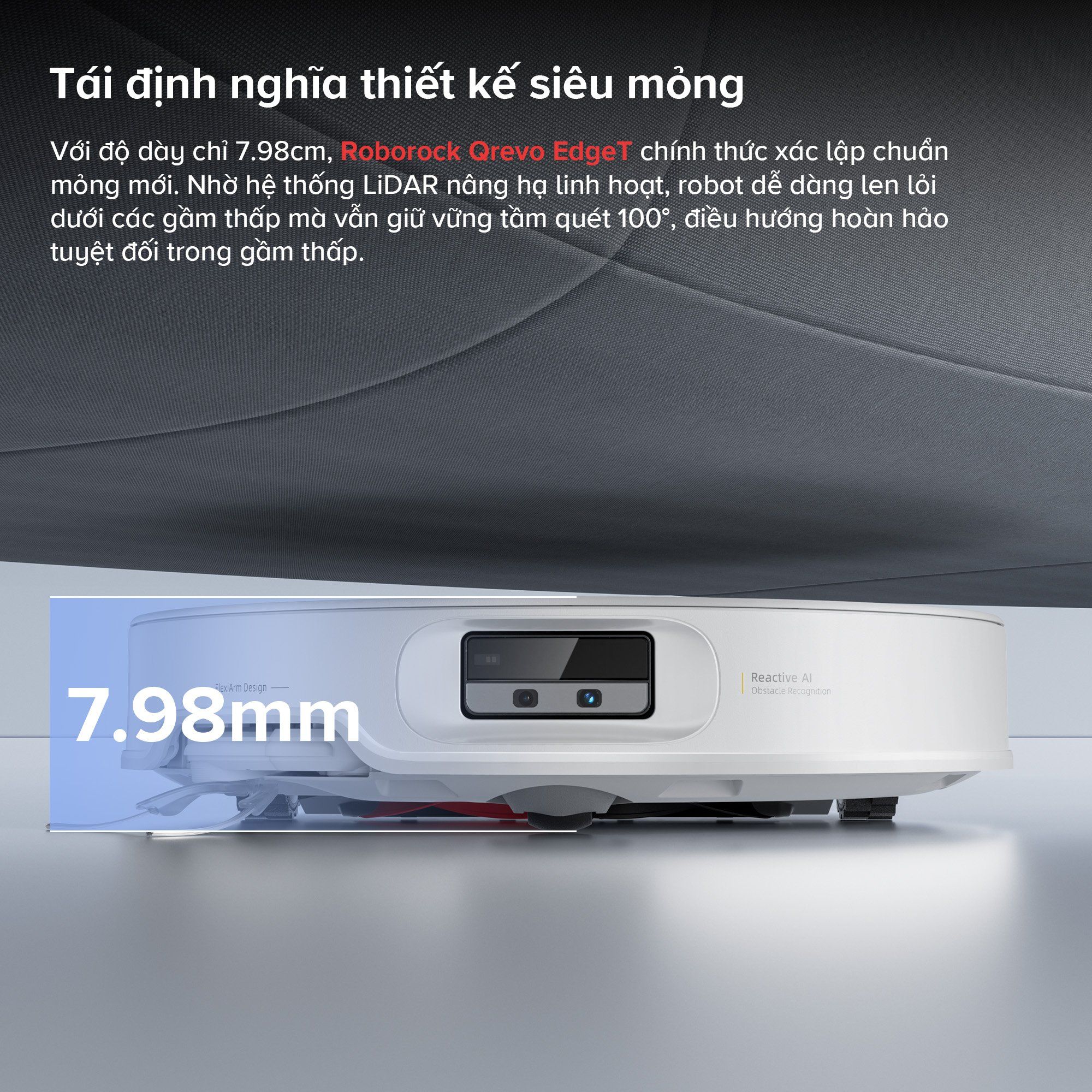 Roborock Q Revo EdgeT thiết kế siêu mỏng