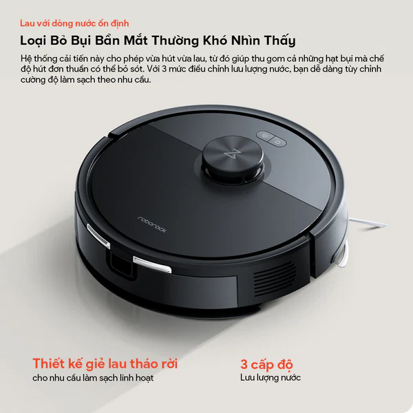 Roborock Q7 Pro Max Plus hai cấp độ loại bỏ bụi bẩn