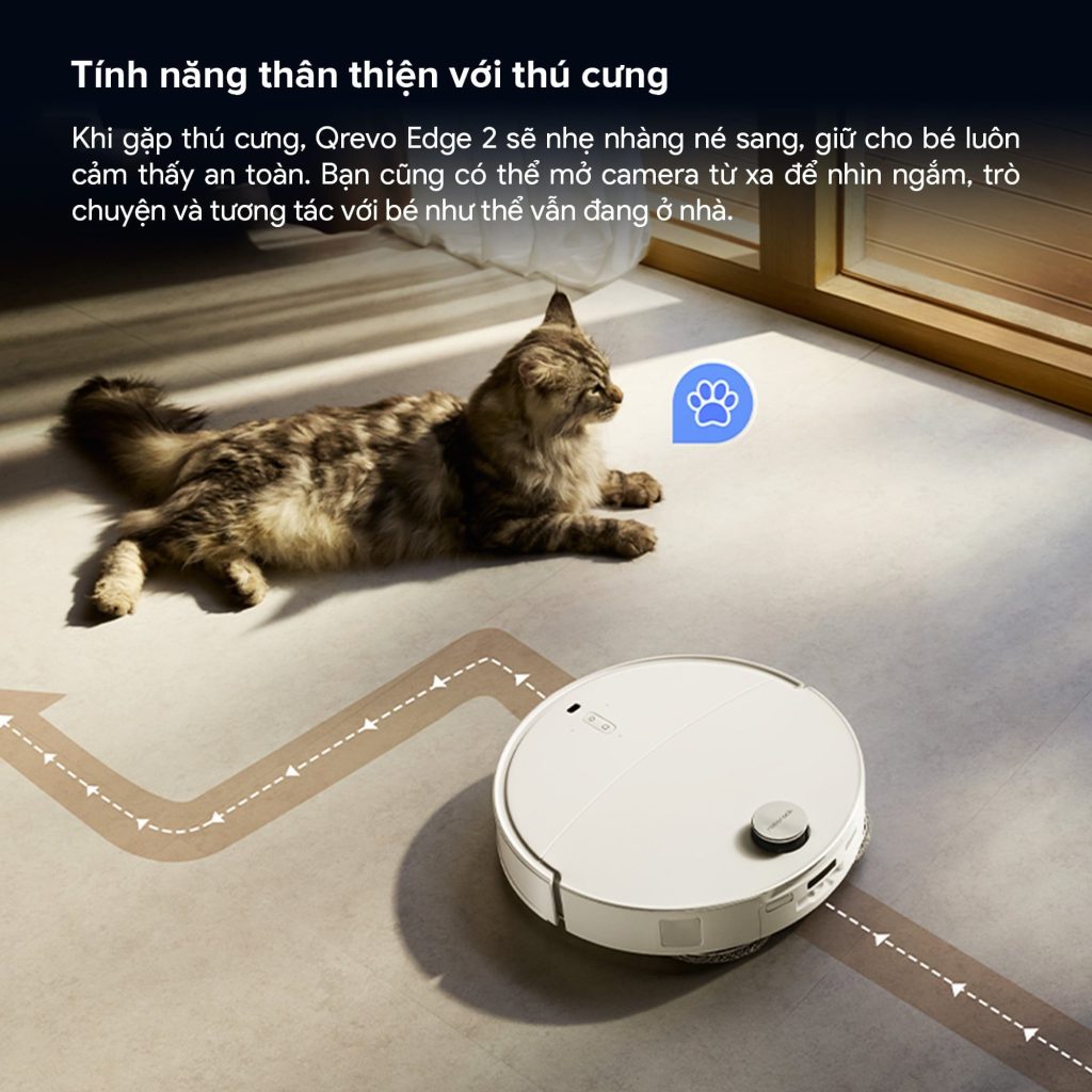 Roborock Qrevo Edge 2 thân thiện với thú cưng