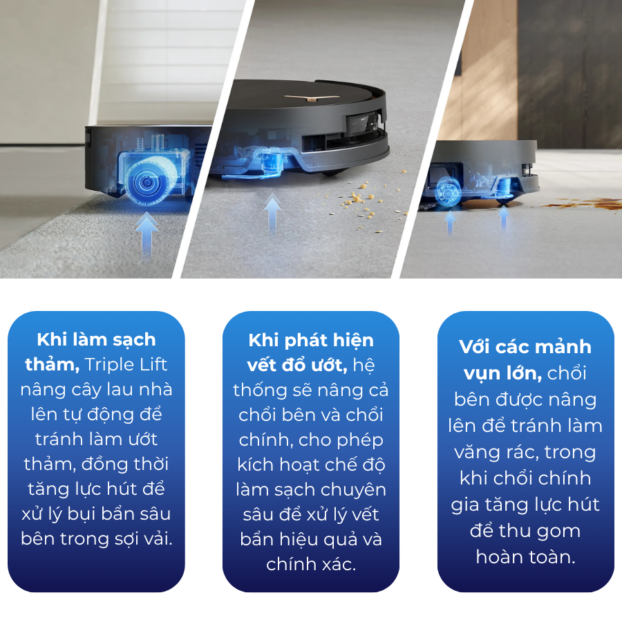 Ecovacs X9 Pro Omni chu trình làm sạch