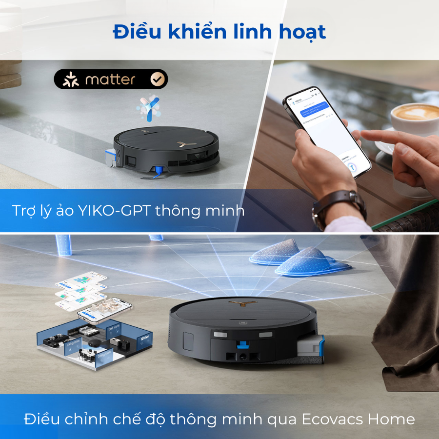 Ecovacs X9 Pro Omni điều chỉnh chế độ thông minh