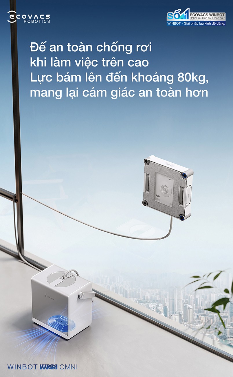 Ecovacs Winbot W2S Omni lực bám