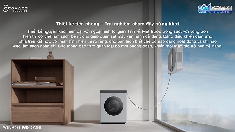 Ecovacs Winbot W3 Omni thiết kế tiên phong
