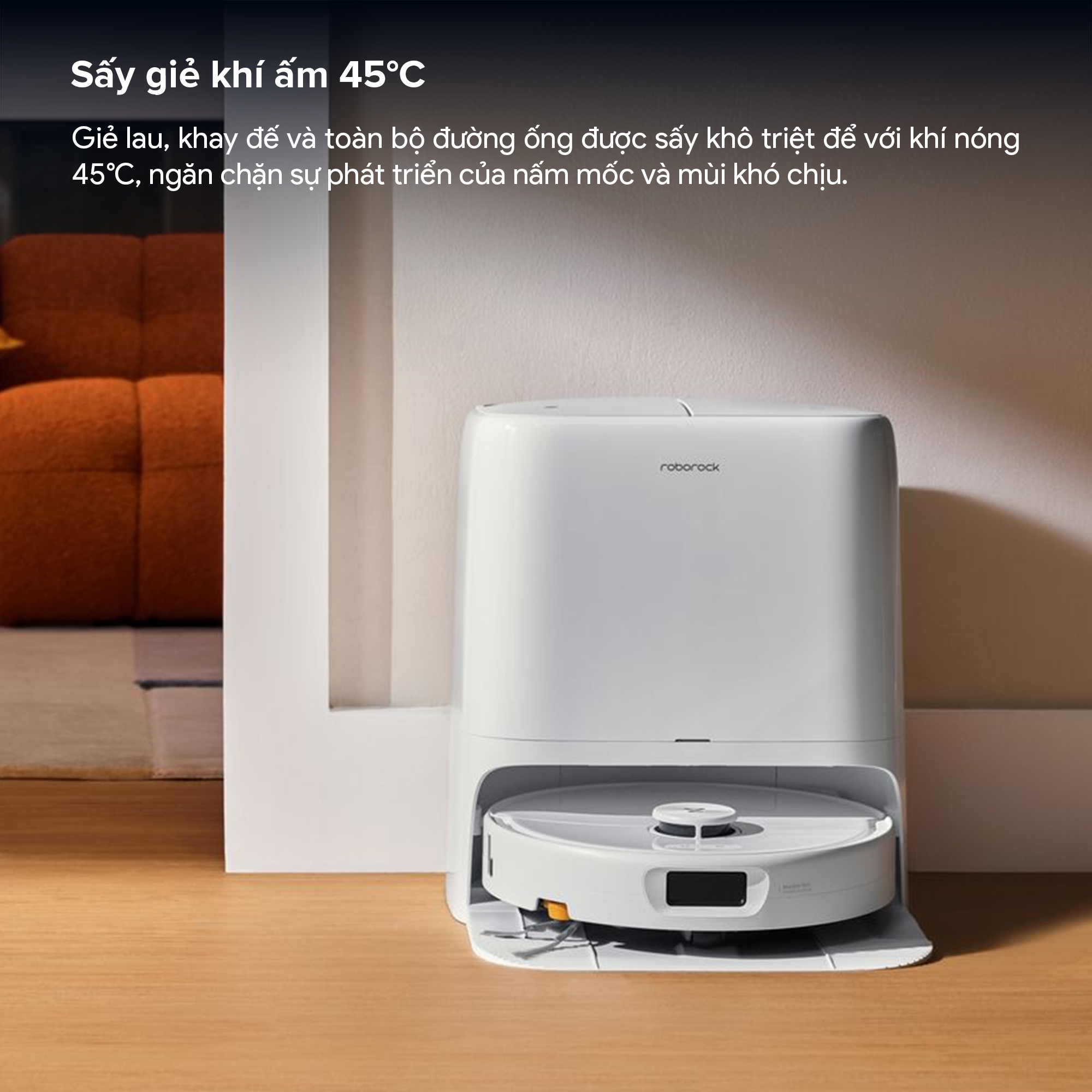 Robot hút bụi lau nhà Roborock Qrevo 2 Pro Roborock Qrevo 2 Pro sấy khô bằng khí ấm